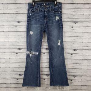 7 For All Mankind Bootcut Distressed Raw Hem Jeans